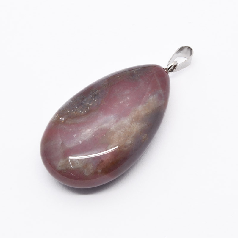 Подвеска Капля, Натур. камень Агат индийский, 44х24х12 мм (POD-054388)