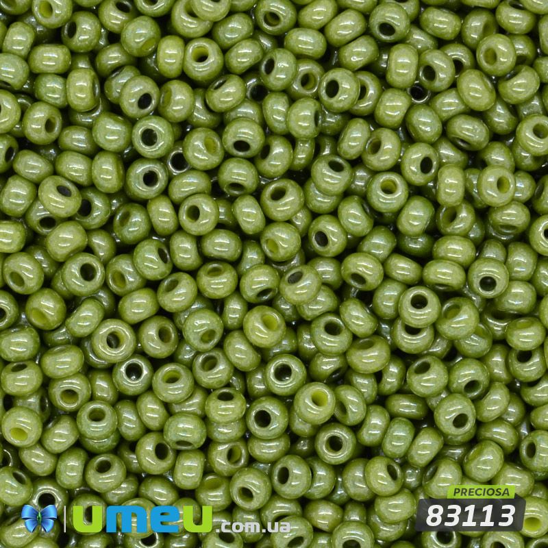 Бісер чеський №882/83113, Оливковий, Перламутровий, 10/0 (BIS-047767)