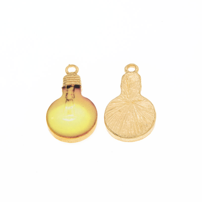 Підвіска метал. Лампочка жовта, 22х12 мм, Золото (POD-054723)