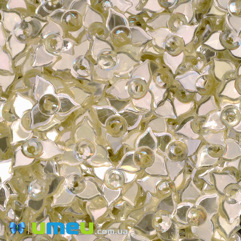 Паєтки Індія квіти, 10 мм, Жовті (PAI-051125)