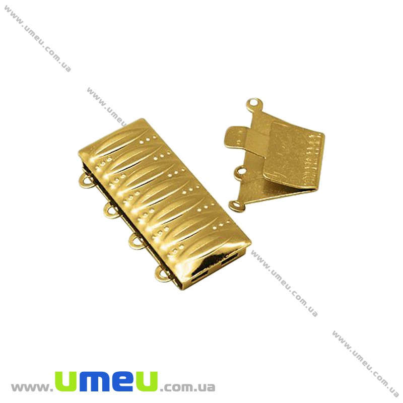 Замок-защіпка на 4 нитки, 25х17 мм, Золото (ZAM-020102)