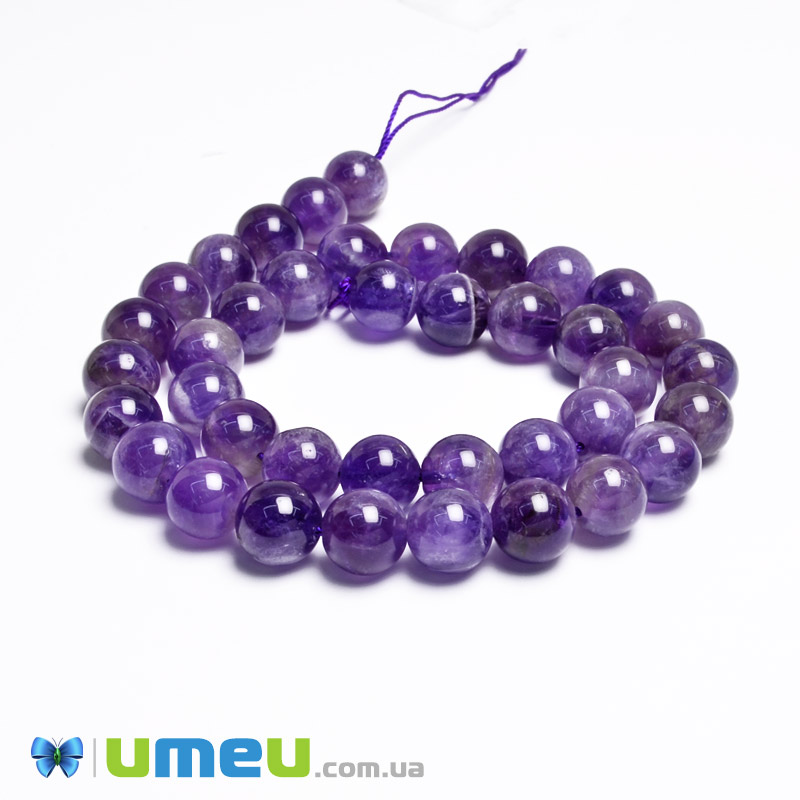 Намистини Аметист, Натур. камінь, 10 мм, Круглі (BUS-049750)