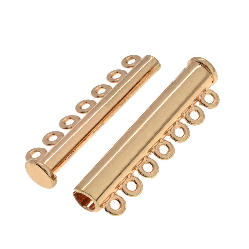 Магнітний замок-слайдер на 7 ниток, Світле золото, 41х13, 5х7 мм (ZAM-053084)