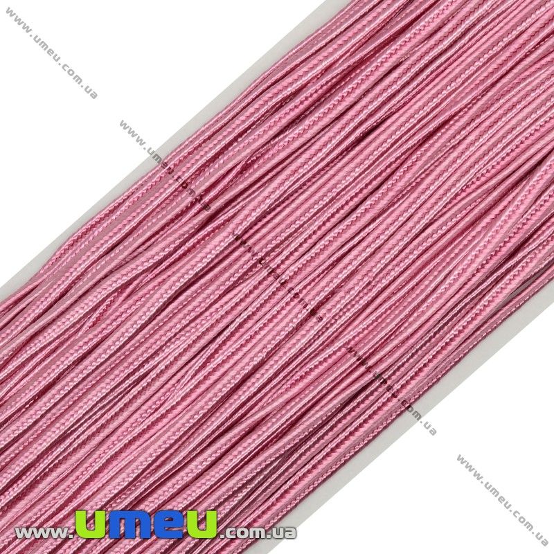Сутажный шнур, 3 мм, Розовый, 1 м (LEN-011045)