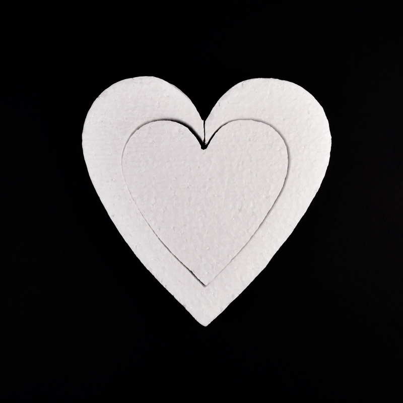 Пінопластовий виріб Серце в серці, 15х15х2 см (DEC-052589)
