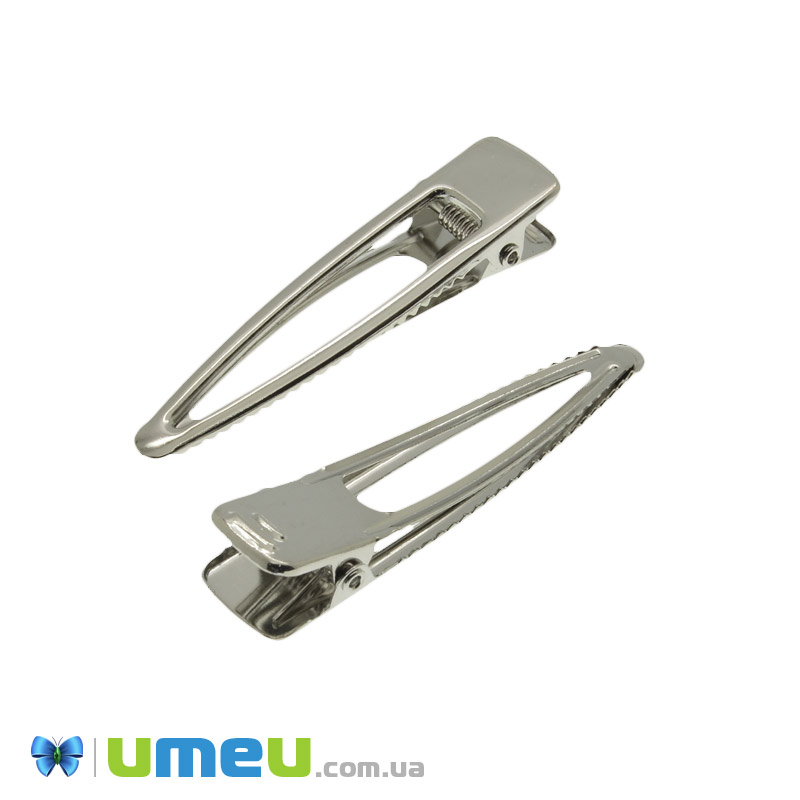 Основа мет. для шпильки крокодильчик (зажим), 55 мм, Темне срібло (OSN-041867)