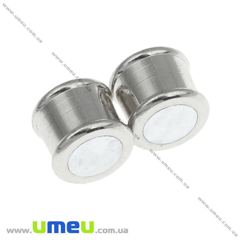 Замок магнітний для вклеювання шнура, Темне срібло, 20х12 мм (ZAM-021121)