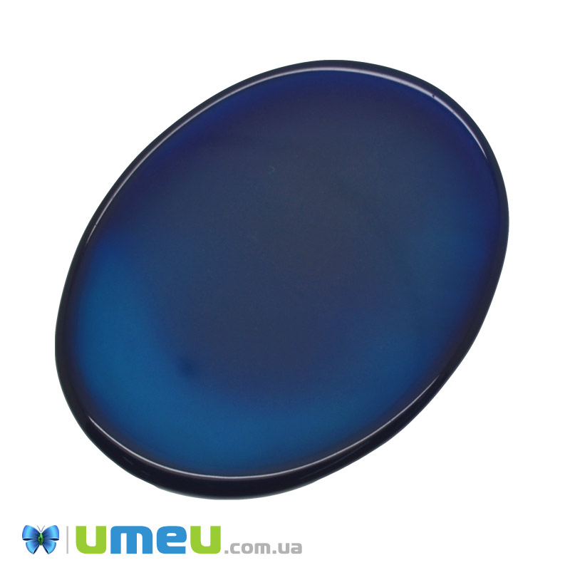 Кабошон нат. камень Агат синий, Овал, 40,2х30 мм (KAB-050594)