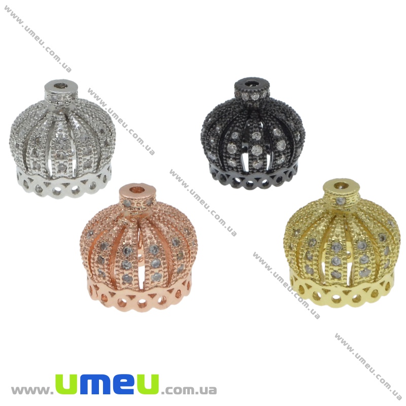 Ковпачок металевий, 14х13 мм, Рожеве золото (OBN-035096)