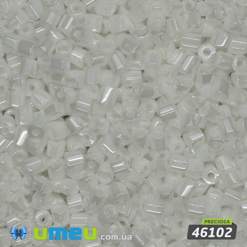 Бісер чеський Рубка 11/0, №46102, Білий перламутровий (BIS-032171)