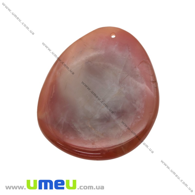 Подвеска из натурального камня, Агат красный, 39х33 мм (POD-014336)