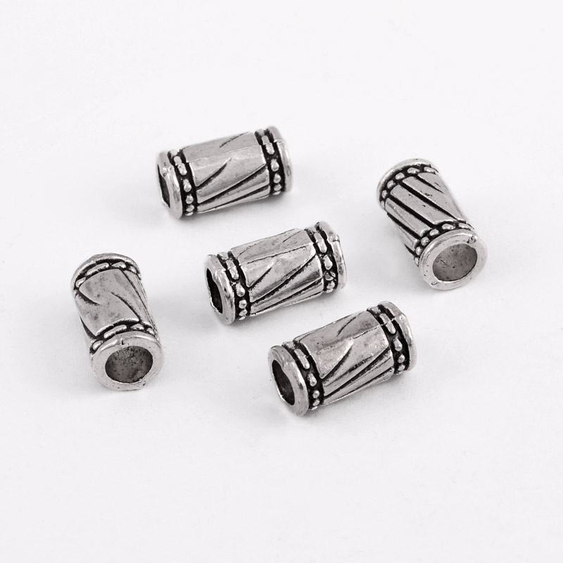 Намистини мет. Трубочки, 11х6 мм, Античне срібло (BUS-055351)