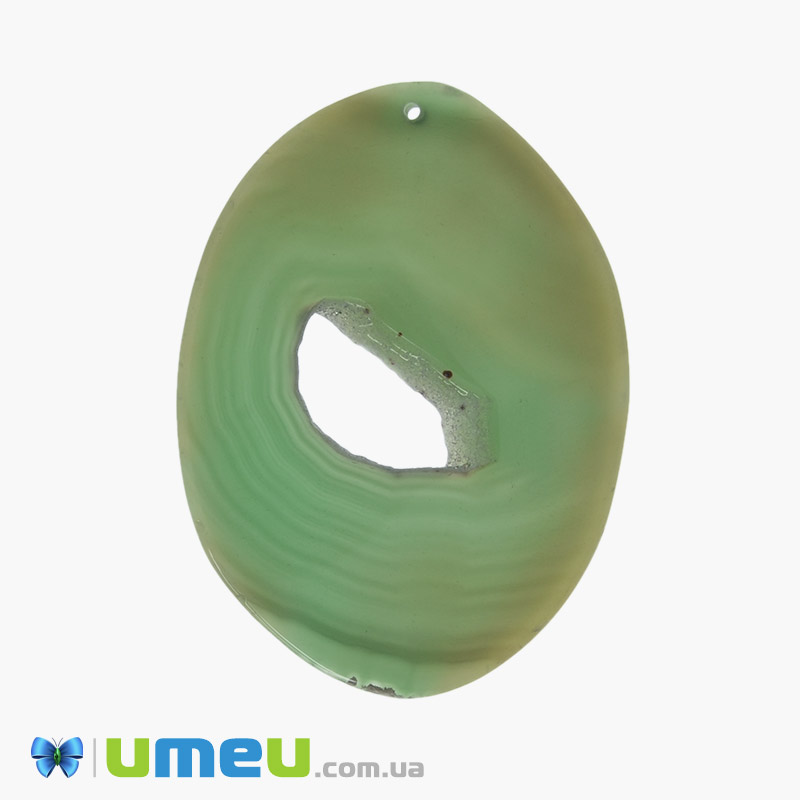 Зріз Агата, Зелений, 72х52 мм (POD-011999)