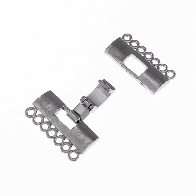 Застібка на 7 ниток, 23х21 мм, Темне срібло (ZAM-055690)