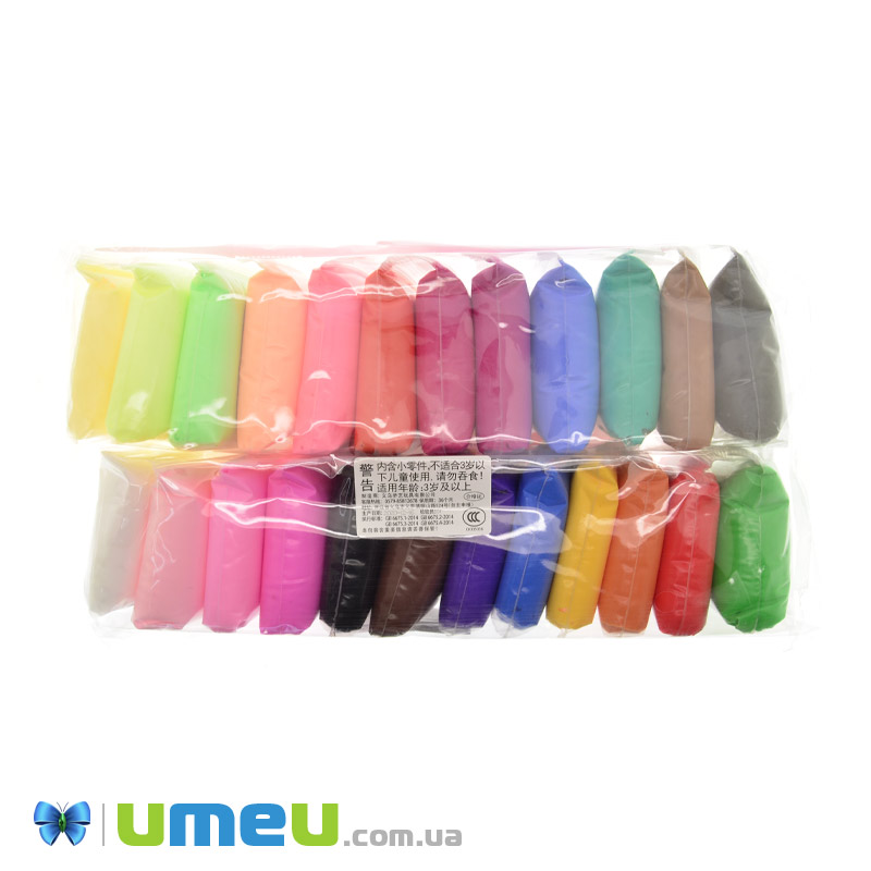 Набір повітряного пластиліну зі стеками, 24 кольору (GLN-041103)
