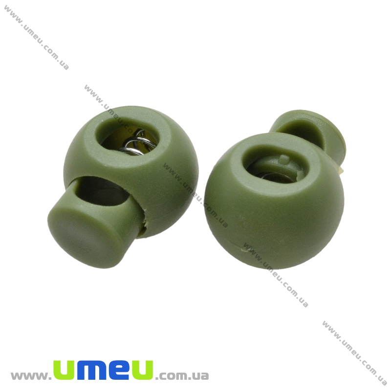 Фіксатор для шнура пластиковий на 1 отвір, 22х18х13,5 мм, Оливковий (SEW-035957)