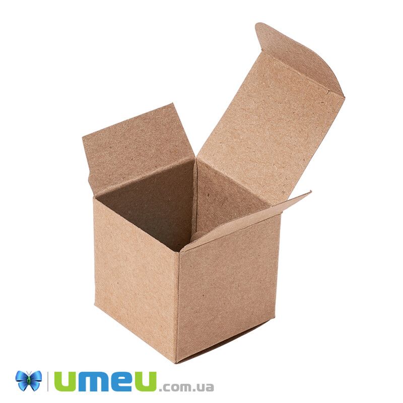 Збірна картонна коробочка Квадратна, 3,8х3,8х3,8 см, Крафт (UPK-042996)