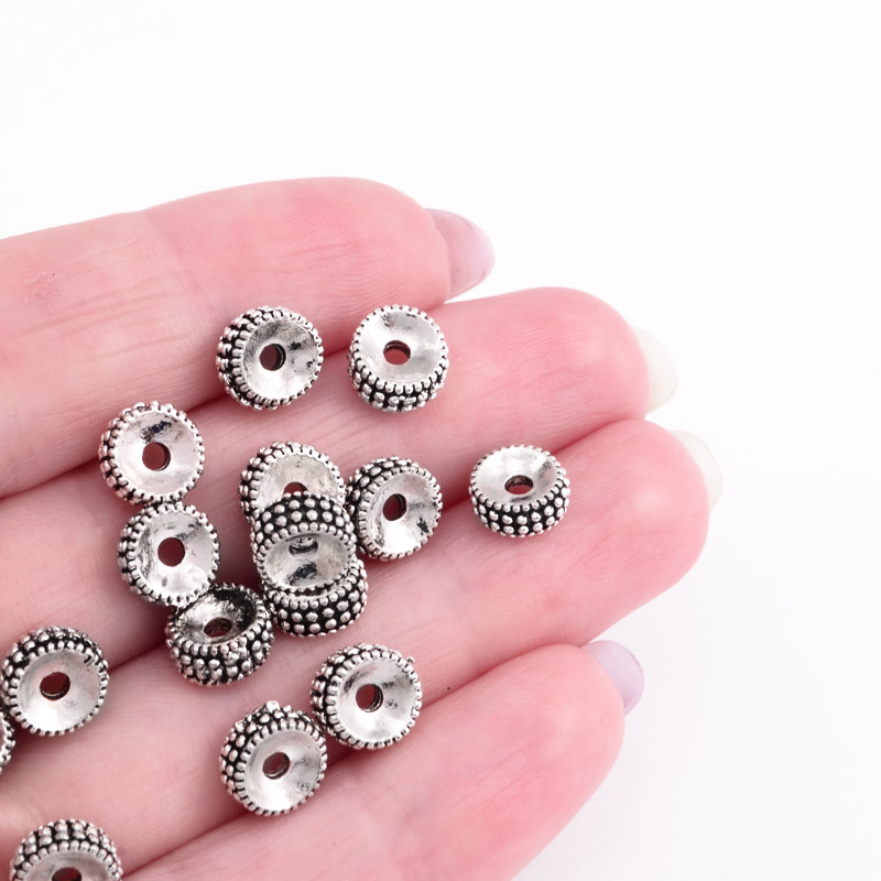 Намистини-розділювачі мет., 7,5х3,4 мм, Античне срібло (BUS-055343)