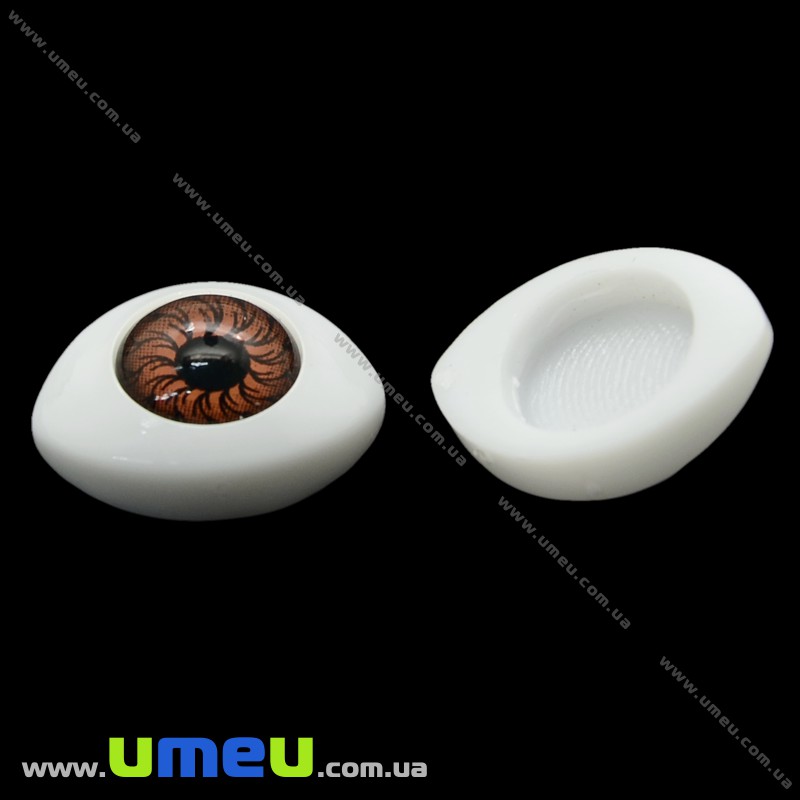 Глазки клеевые для кукол, 19х14 мм, Коричневые (DIF-023231)