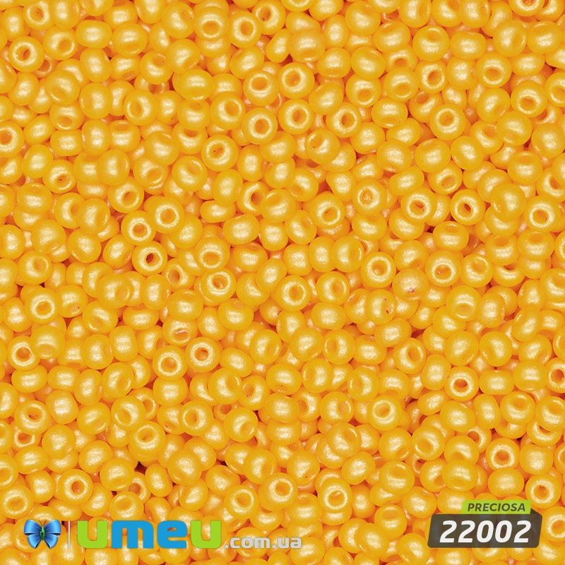 Бісер чеський №810/22002, Помаранчевий, Перламутровий, 10/0 (BIS-043928)