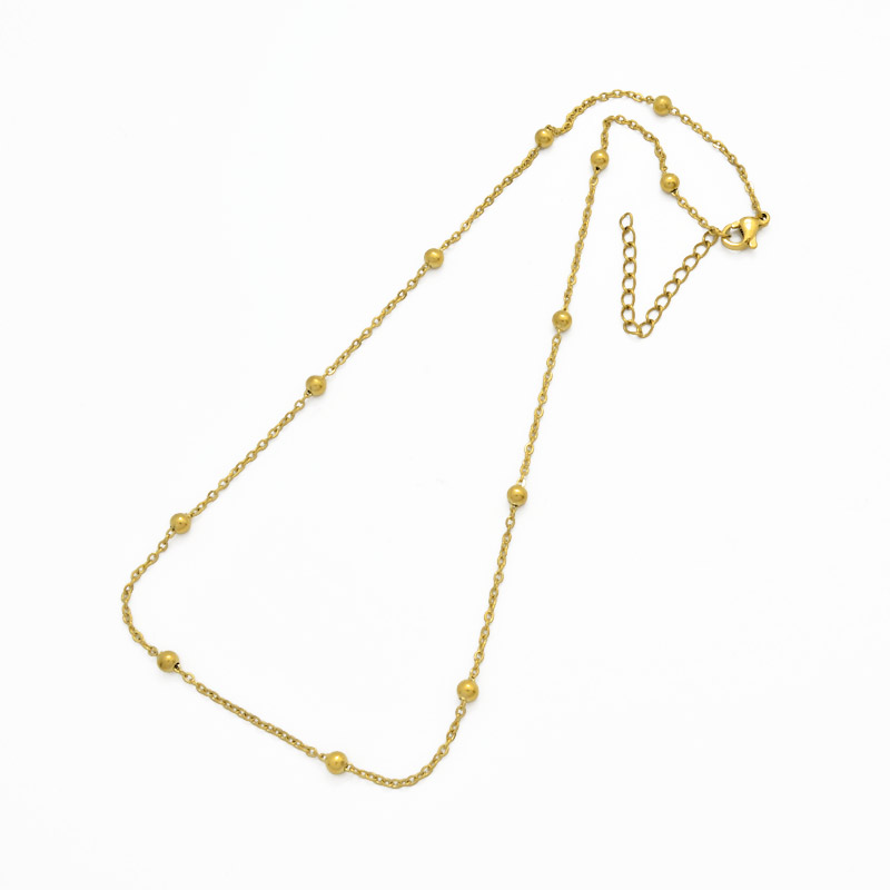 Основа на шию з нерж. ст., Ланцюг з кульками 3,5 мм, 40 см, Золото (STL-051921)