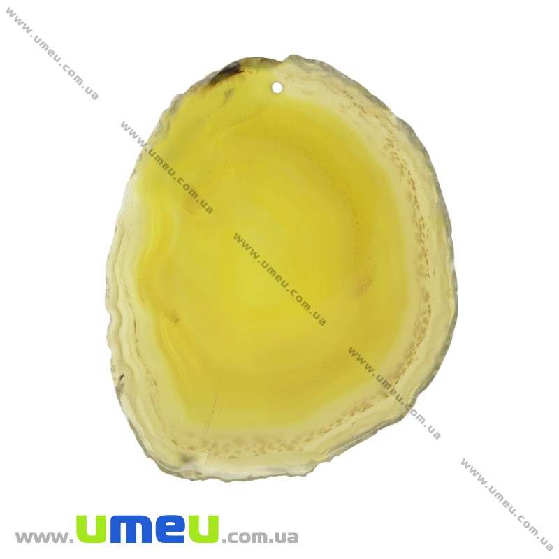 Зріз Агата, Жовтий, 86х70 мм (POD-022151)