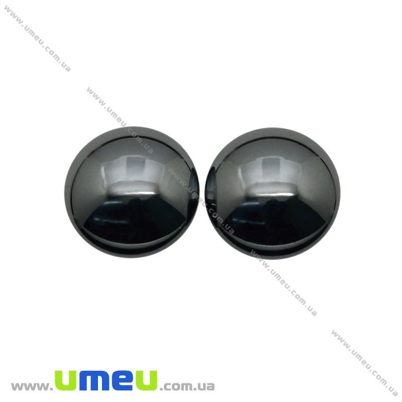 Кабошон нат. камінь Гематит, Круглий, 16 мм (KAB-025980)