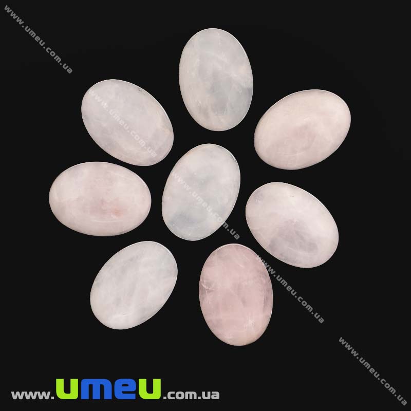 Кабошон нат. камінь Кварц рожевий, Овал, 18х13 мм (KAB-012695)