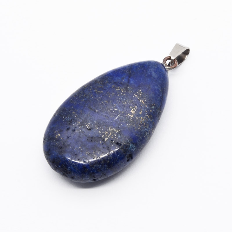 Підвіска Крапля, 2 гатунок, Натур. камінь Ляпіс Лазуріт, 44х24х12 мм (POD-054403)