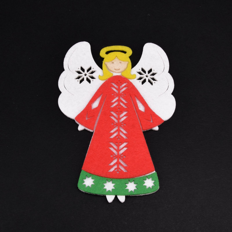 Декоративний виріб із фетру Різдвяний ангел, 11х8 см (FLT-056971)