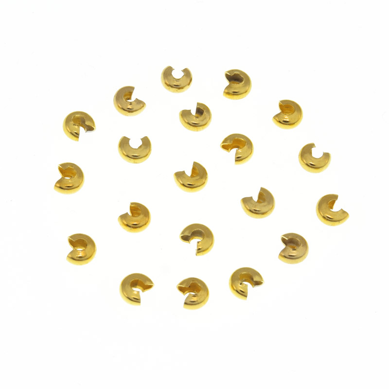 Намистини затискні Крімп, 3 мм, Золото (BUS-012416)