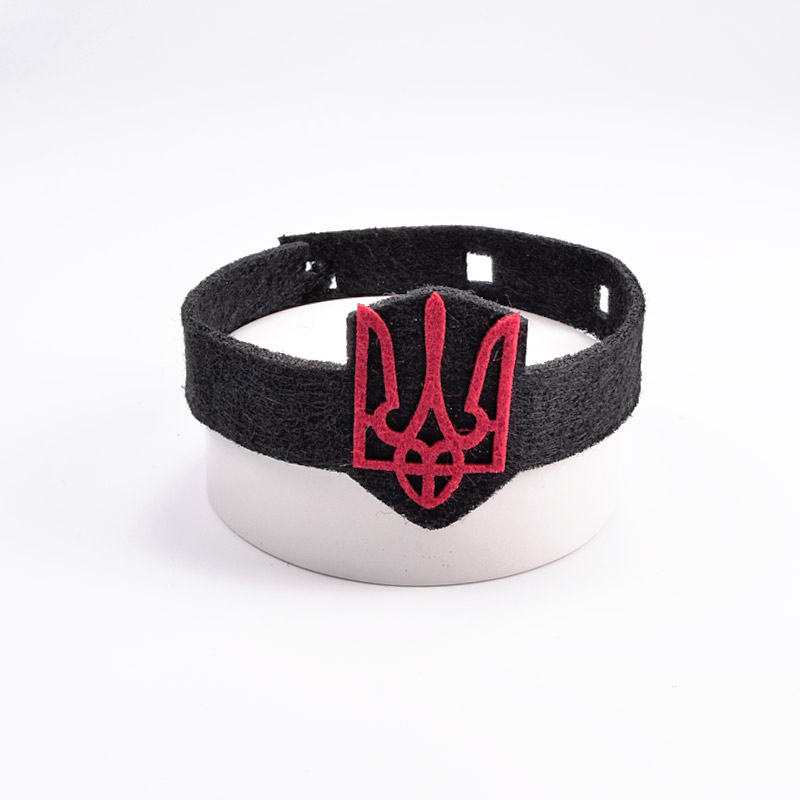 Декоративное изделие из фетра Браслет "Трезуб", 23х3,5 см, Черный (FLT-051587)