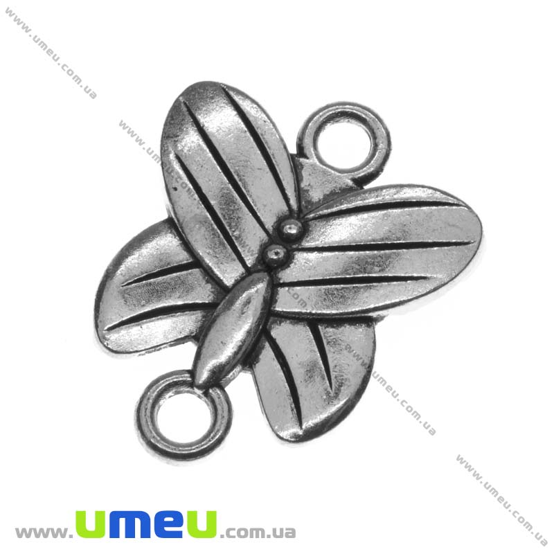 Основа-коннектор Метелик, 25х21 мм, 12 мм, Античне срібло (OSN-013519)