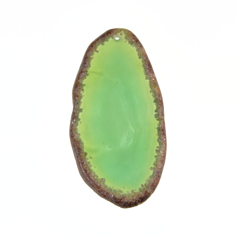 Зріз Агату, Зелений, 72х37 мм (POD-022101)