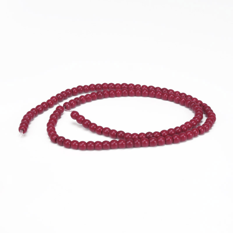 Намистини Бірюза пофарбована, Синт. камінь, 4 мм, Круглі (BUS-057173)