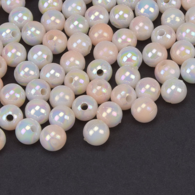 Намистини пластикові градієнтні, Круглі, 6 мм, Персикові (BUS-059560)