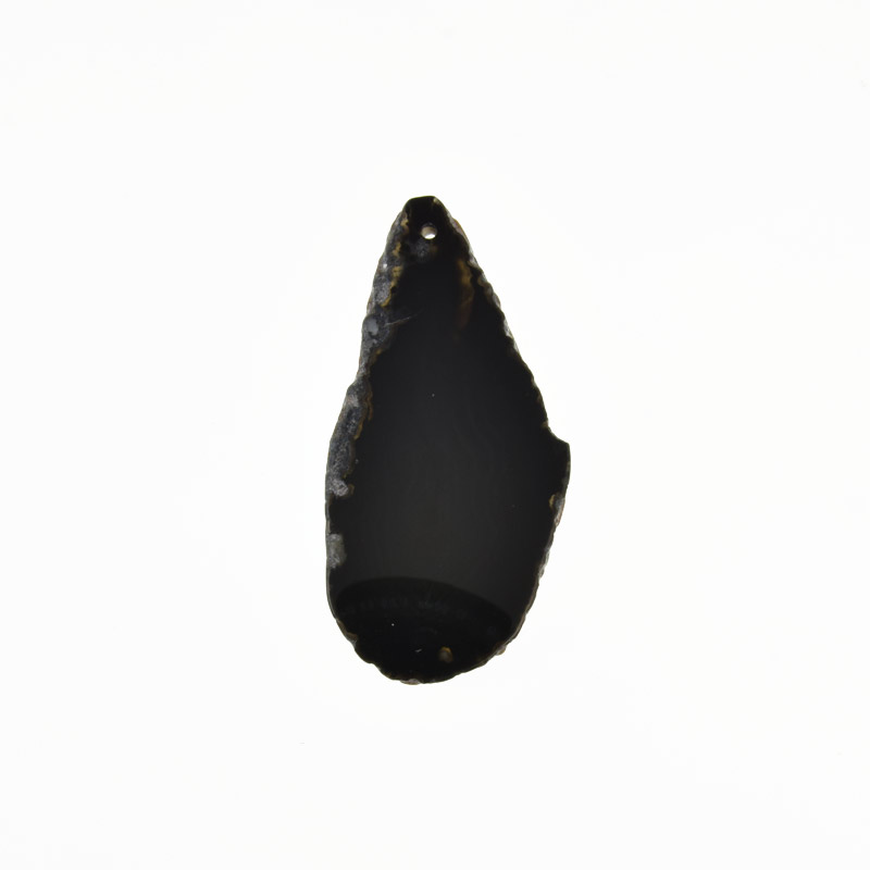 Зріз Агата, Чорний, 64х32 мм (POD-032529)