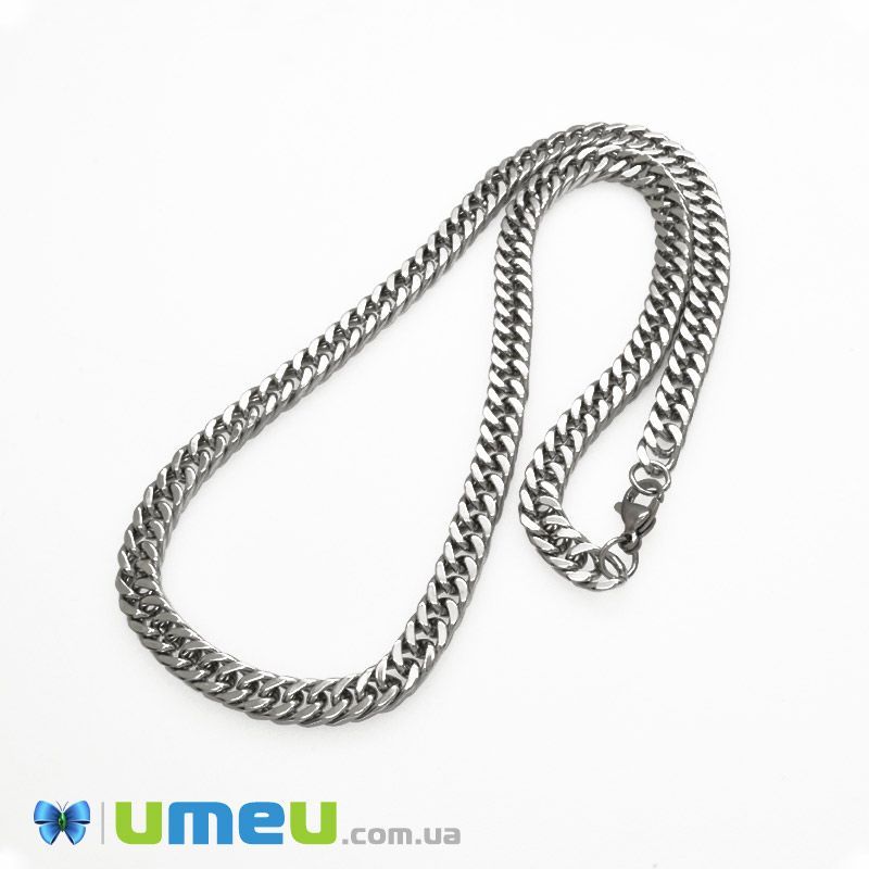 Основа на шию з нерж. ст., Темне срібло, 7 мм, 50 см (STL-049646)