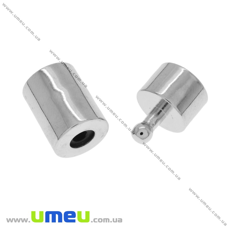 Замок для вклеювання шнура, 2 сорт, Темне срібло, 21х11 мм (ZAM-025867)