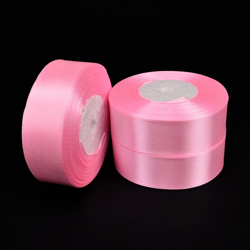Атласна стрічка, 25 мм, Рожева (LEN-053432)