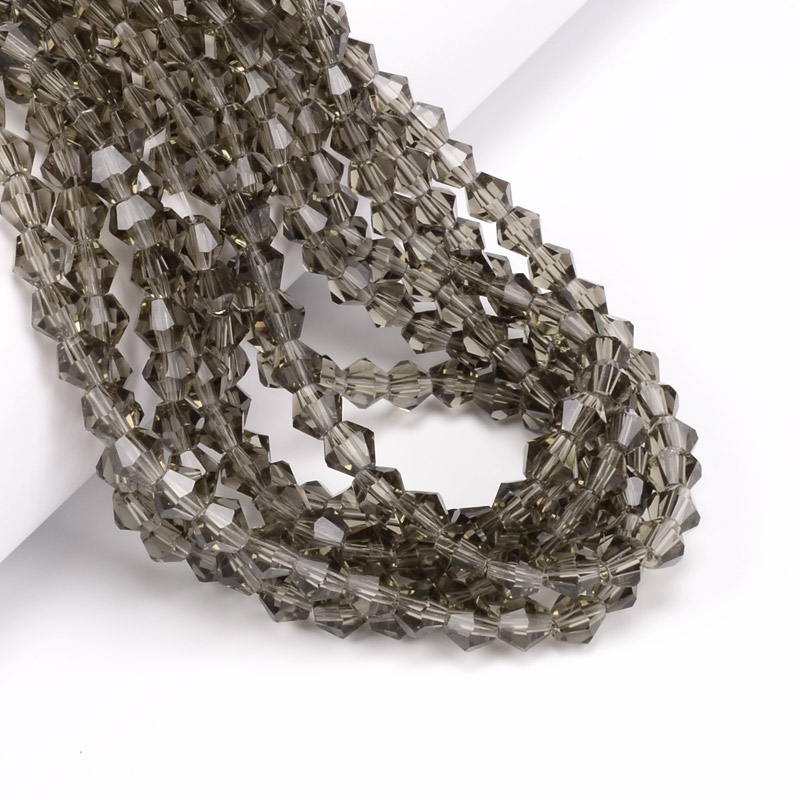 Намистини Біконус, 6х6 мм, Сірі (BUS-055092)