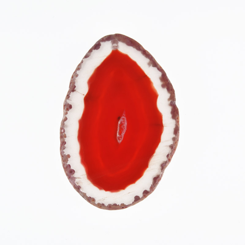 Зріз Агату, Червоний, 63х41 мм (POD-032546)