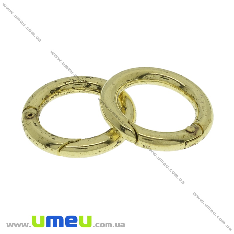 Замок-карабін круглий, Античне золото, 25 мм (ZAM-036179)