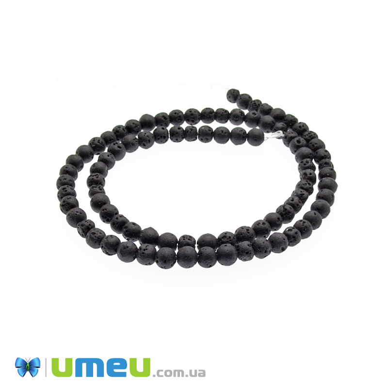 Намистини Лава, Натур. камінь, 5 мм, Круглі (BUS-049686)