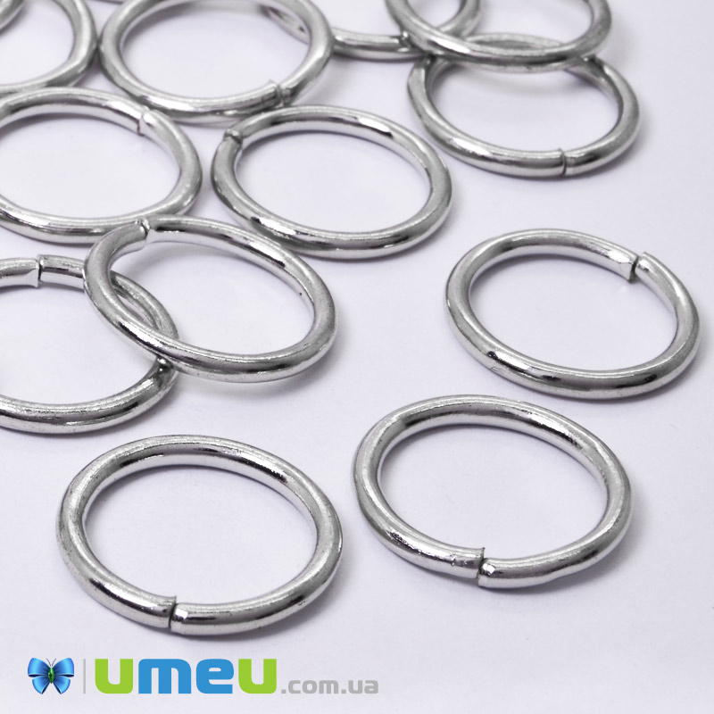 Кільця, Темне срібло, 18 мм, товщина 2 мм (PIN-048763)