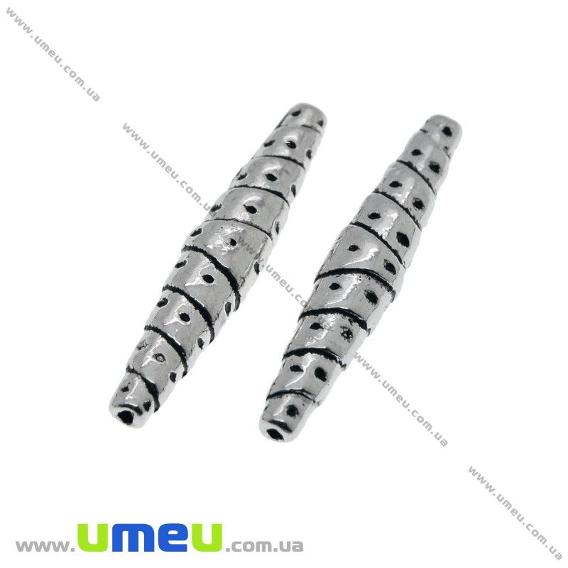 Намистина мет., 25х5 мм, Античне срібло (BUS-022390)