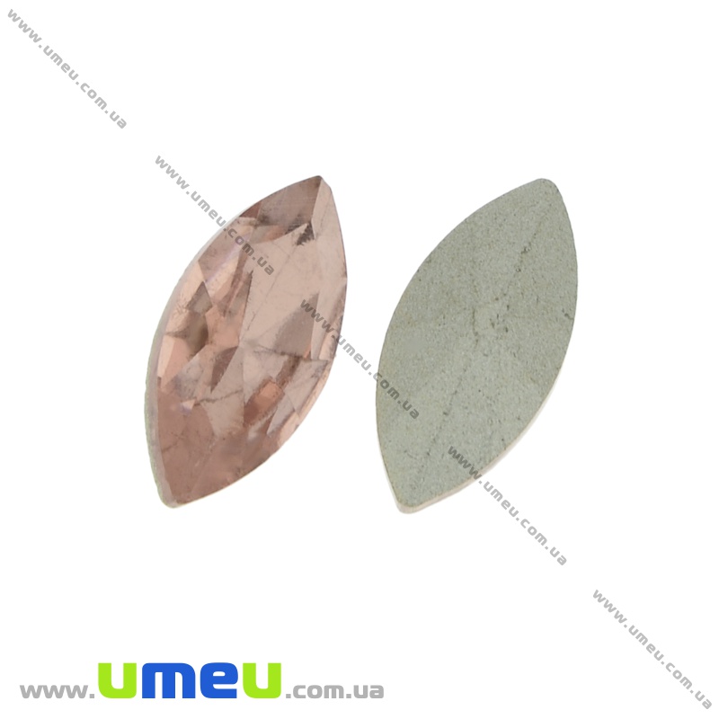 Риволи стеклянный, Лодочка граненая, 15х7 мм, Шампань (KAB-022000)