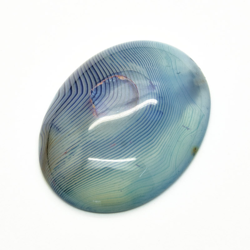 Кабошон нат. камінь Агат синій (2 сорт), Овал, 39,8 х29,4 мм (KAB-050606)