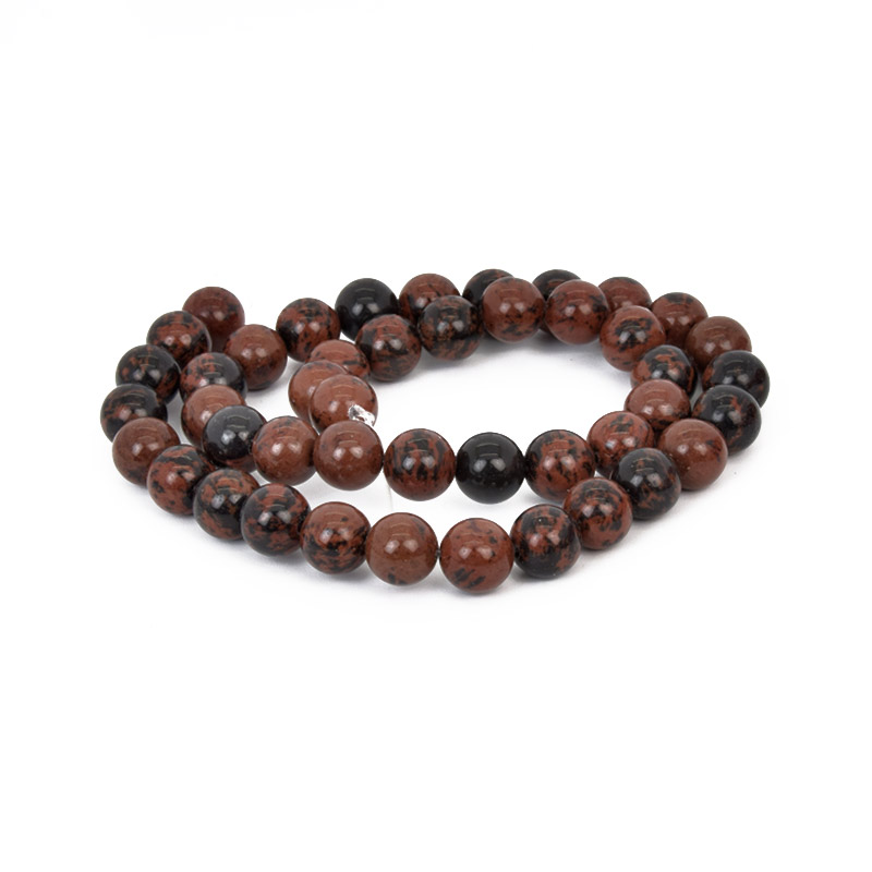 Намистини Обсидіан махогоновий, Натур. камінь, 8,5 мм, Круглі (BUS-058015)