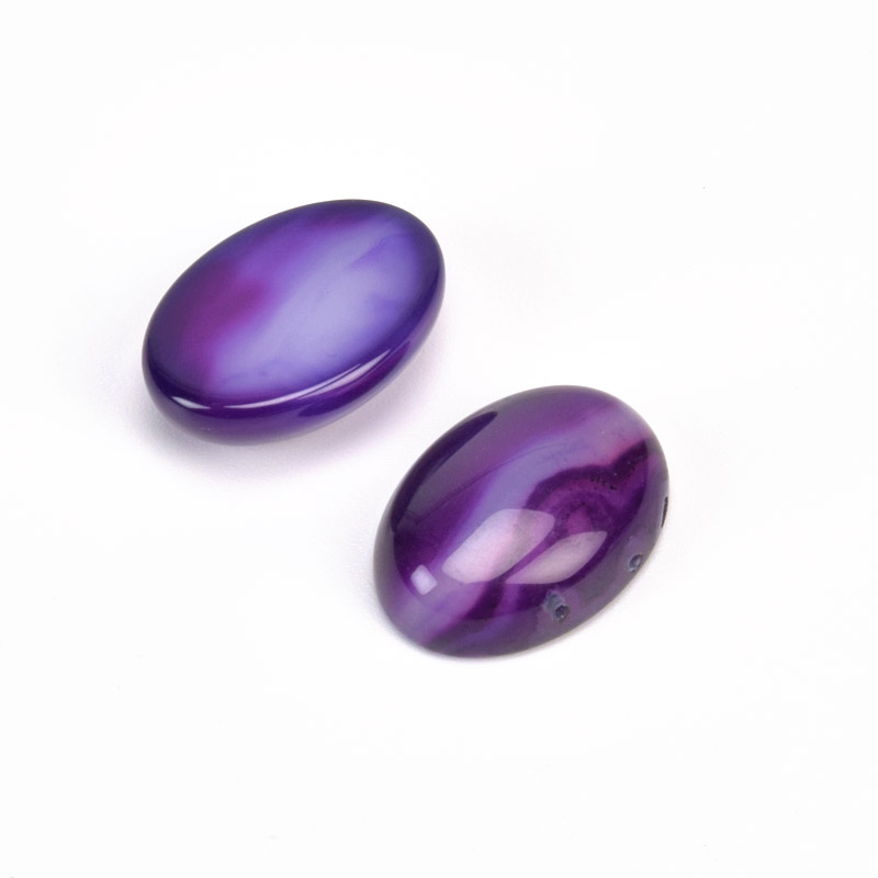 Кабошон нат. камінь Агат фіолетовий, Овал, 18х13 мм (KAB-008059)